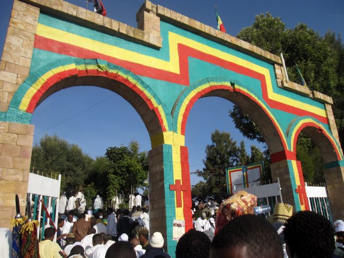 The present church was erected in 1962 by Emperor Haile Selassie, replacing one his father Ras Makonnen had erected to celebrate the Ethiopian victory in the Battle of Adwa.